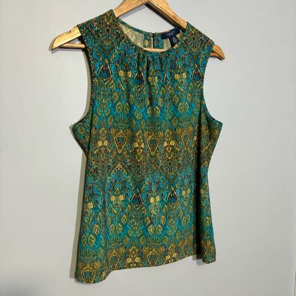 Chaps Blouse Sleeveless Tank High Neck Top‎ - Large - Picture 2 of 6